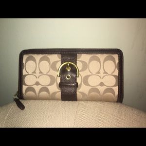 Coach Signature Wallet with Buckle